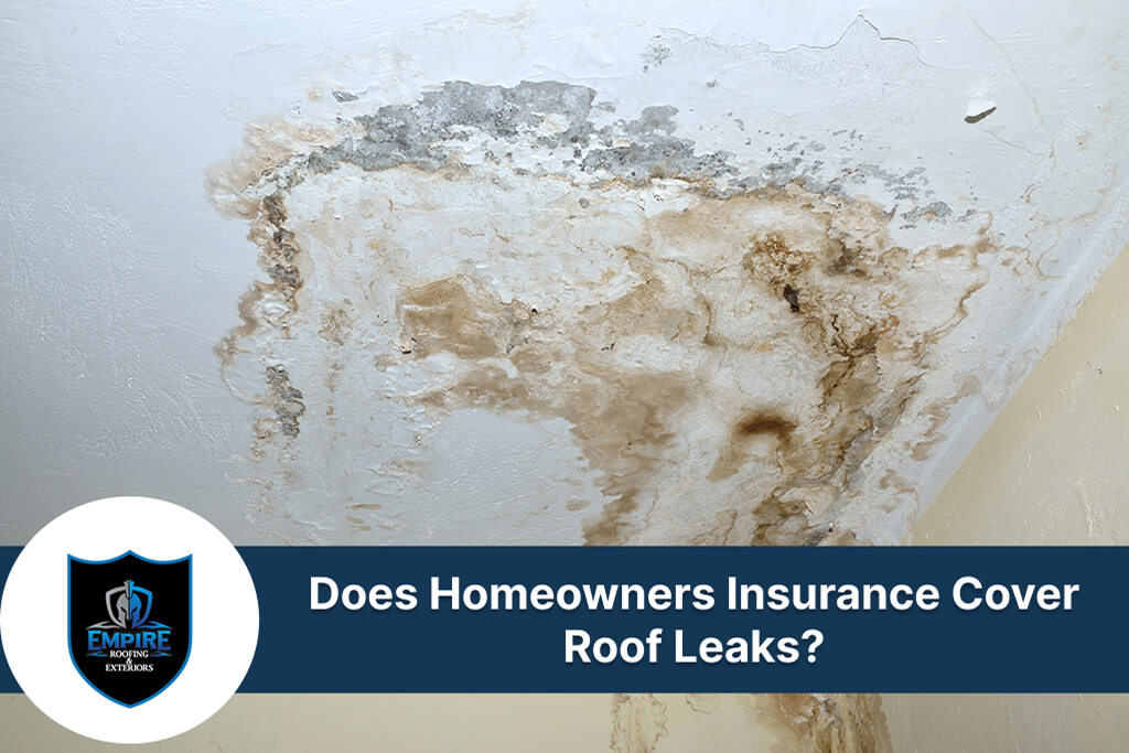 Ceiling with severe water damage indicating potential roof leak issues.