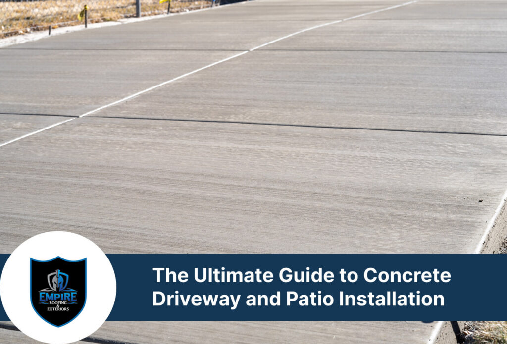 Concrete driveway installation under construction with smooth surface finish.