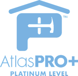AtlasPRO Plus Platinum Level logo with house and letter P design.